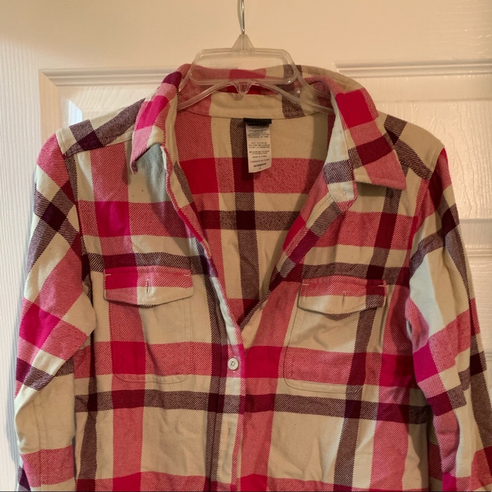 Patagonia Pink and White Flannel